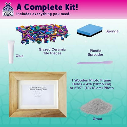 Decorate Your Own Mosaic Picture Frame Craft Kit for Girls Ages 8-12 - style: Mosaic Tiles