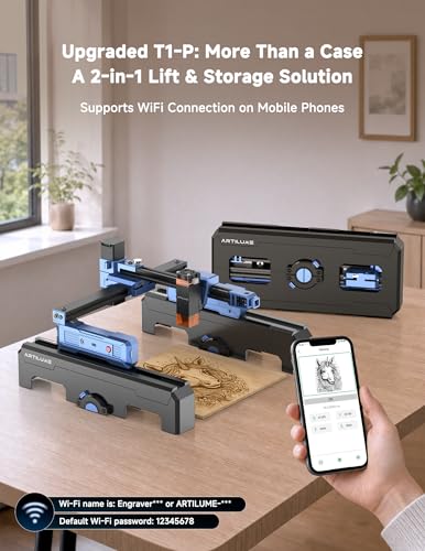 Artilume T1-P Foldable Laser Engraver 7000mW Laser Engraving Machine - color: Blue-7W with Riser Kit