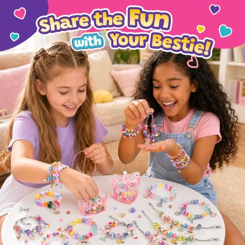 Umikk Charm Bracelet Jewelry Making Kit for Girls 8-12 Kids' Bead DIY Kit - size: 2（2.9“x5.6”）