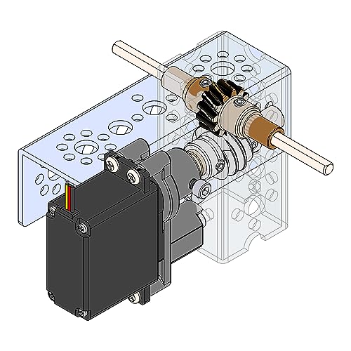 Pitsco Education TETRIX MAX 4:1 Aluminum Worm Gear Drivebox, Robotics Building Elements, Spare Parts for Robotics and Vehicles, Package Includes Spur Gear, Worm Gear, Channel, Axles, Bushings