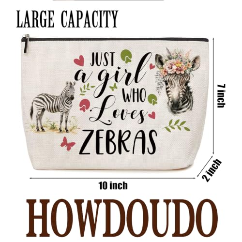 Lovdazzles Zebra Gifts for Girls Makeup Bag Funny Animal Cosmetic Bag - color: Multicolor 1765