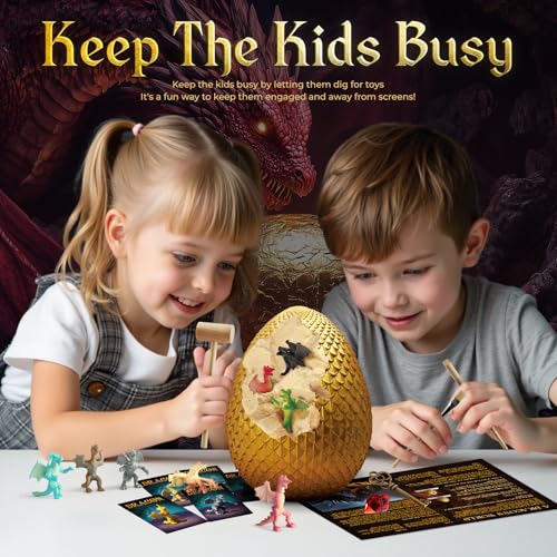 Dragon Dig Kit, 12 Dragon Egg with Dragon Toys for Boys 6+ - color: Dragon Dig Kit