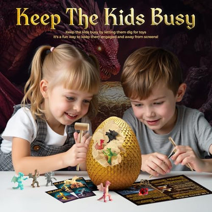 Dragon Dig Kit, 12 Dragon Egg with Dragon Toys for Boys 6+ - color: Dragon Dig Kit