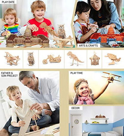 Puzzled 3D Puzzle The US Capitol Building Construction Kit, 277 Pieces Pack