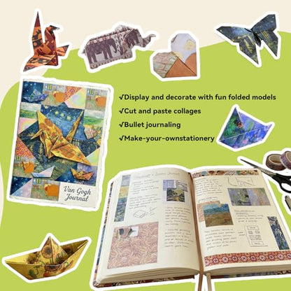 JoyCat Patterned Origami Paper Kit, 200 Double-Sided Sheets, 6x6 Inch