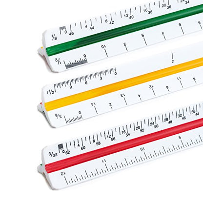 Mr. Pen Architectural Triangular Ruler Set with 12 Inch Triangular Scale
