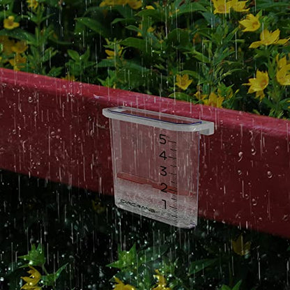Circrane 5-Inch Waterfall Rain Gauge, Easy Read Outdoor Rain Gauge for Garden, Deck, Lawn and Yard, with Weather Resistant Bracket & Stainless Steel Screws, Clear