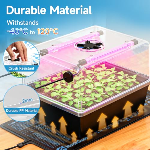 Hon&Guan 30 Cell Self Watering Seed Starter Tray with Growing Lights - color: 1 Set