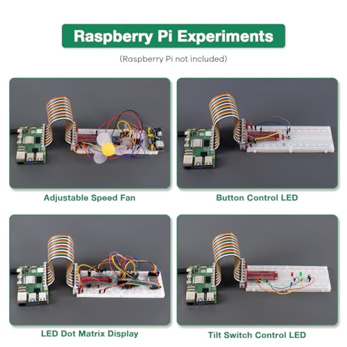 LAFVIN Basic Starter Kit for Raspberry Pi Development Board Breadboard LCD1602 Module Python C Java Scratch Beginner Kit