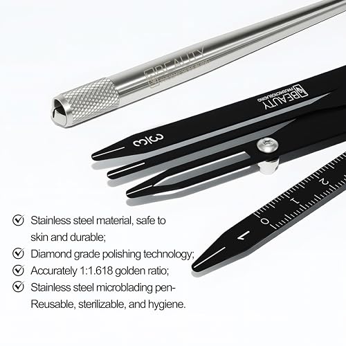 Eyebrow Ruler Compass Golden Ratio Stencil Flexible Arms Symmetrical Tool