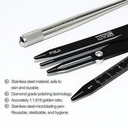 Eyebrow Ruler Compass Golden Ratio Stencil Flexible Arms Symmetrical Tool