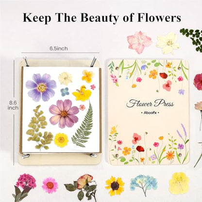 Aboofx Flower Press Kit, Craft Kits 8.6"x6.5" 8 Layers Wooden Flowers Pressing Kit for Crafts Pressed Flowers and Plant for DIY Art, Preservation for Bookmark Frame Wedding Flower Drying - size: 8.6" x 6.5" 8 Layers