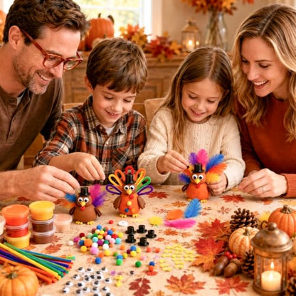 24 Packs Fall Thanksgiving Crafts for Kids DIY Turkey Air Dry Clay Kit