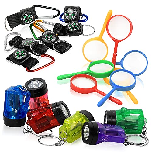 PROLOSO Nature Exploration Kit Outdoor Games Party Favors Toys for Kids Perfect for Adventure Theme Parties, Explorer, Camping, Hikes, Scouts 36 Pack