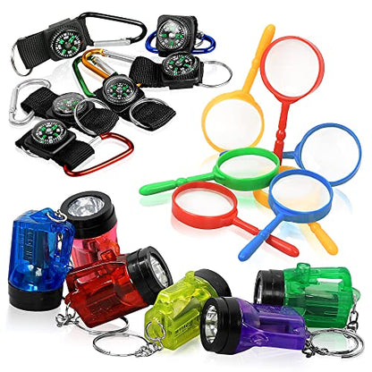 PROLOSO Nature Exploration Kit Outdoor Games Party Favors Toys for Kids Perfect for Adventure Theme Parties, Explorer, Camping, Hikes, Scouts 36 Pack