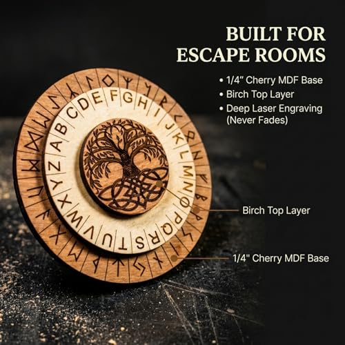 Yggdrasil Cipher Wheel - Create Messages in Viking Runes - size: Yggdrasil Cipher