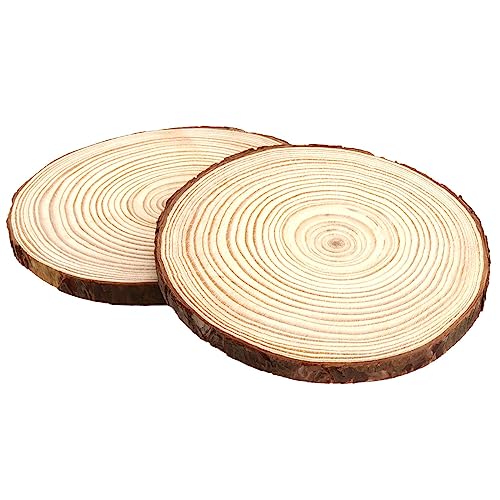JAPCHET 30 Pack 5-5.5 Inch Natural Wood Slices, 0.4 in Thick Wooden Circle with Bark, Unfinished Wood Log Discs for Christmas and Wedding Decorations