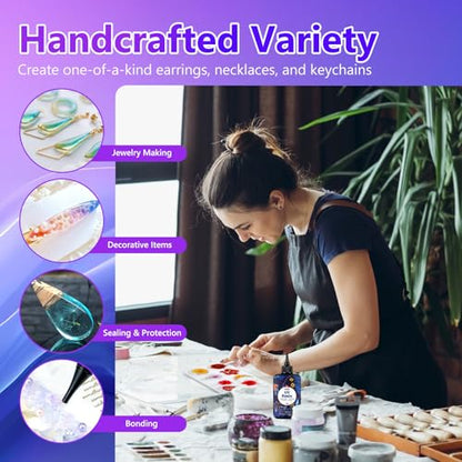KISREL 100g UV Resin Jewelry Making Kit, Resin with Molds - size: 100g