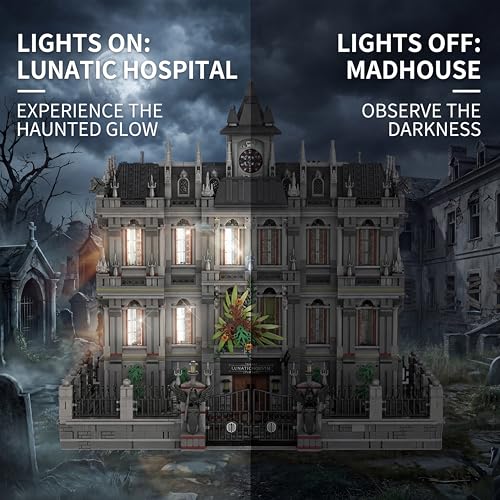 Lunatic Hospital - Building Blocks,7537 PCS Gothic Model Toy for Adults - color: Lunatic Hospital