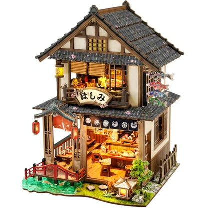 Book Nook Kit DIY Miniature House 3D Wooden Puzzle - Bridgeside Machiya - color: Bridgeside Machiya