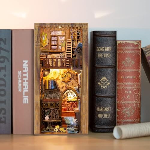 Fsolis Book Nook Kit, 3D Wooden Puzzles for Adults (Eternal Bookstore) - color: Eternal Bookstore