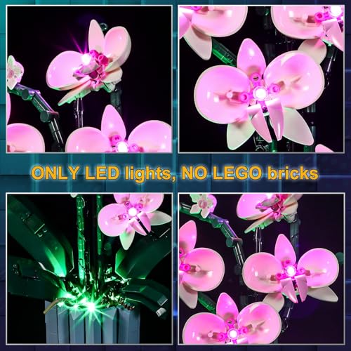 Vaodest LED Light for Lego Orchid 10311 Plant Decor Building Blocks Model,Design and Configuration Compatible with Model 10311(LED Light Only, Not Building Block Kit) - style: 10311 Orchid