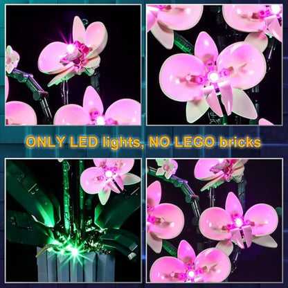Vaodest LED Light for Lego Orchid 10311 Plant Decor Building Blocks Model,Design and Configuration Compatible with Model 10311(LED Light Only, Not Building Block Kit) - style: 10311 Orchid