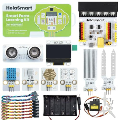 Micro:bit Smart Farm Learning Kit,16 Progressive STEM Projects for School Student | MakeCode & Python Programming | Actuators for IoT Agriculture Education (Without Micro:bit Board)