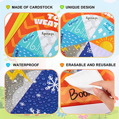 Spakon 103 Pieces Weather Chart Bulletin Board Set for Classroom Dress Weather Chart for Preschool Decoration Seasonal Bulletin Board Cutout Set for 100th Day of School Wall Decor (Nice Style) - style: Nice Style