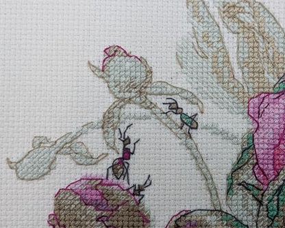 Aine A1009 Peonies. Delight Counted Cross Stitch Kit 7 x 6 in - size: Peonies. Delight