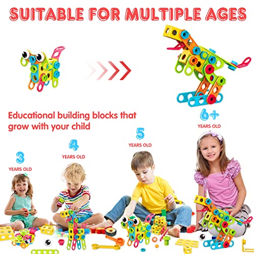 NXONE 195 PCS STEM Toys, Building Sets for Kids 3+ - size: 195 piece