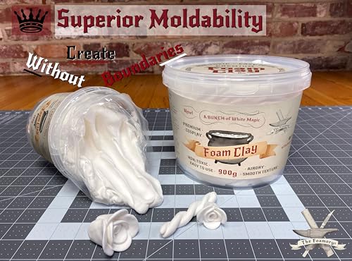 The Foamory White Cosplay Foam Clay (900g) High Density Air Dry Craft Clay - color: White, size: 900g
