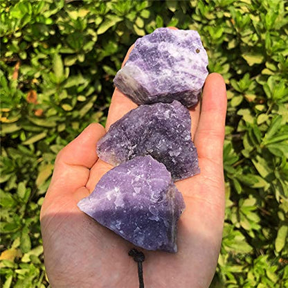 Zenkeeper 1 Lb Large Rough Purple Mica Stone Raw Lepidolite Crystal Stone Natural Purple Crystal Stone Mineral Specimen Gemstone Healing Crystals and Stones - color: Purple Mica Stone