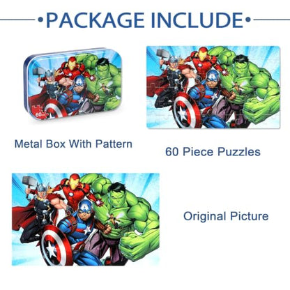 LELEMON Puzzles for Kids Ages 4-6, 60 Piece Puzzles for Kids Ages 4-8 - color: Green