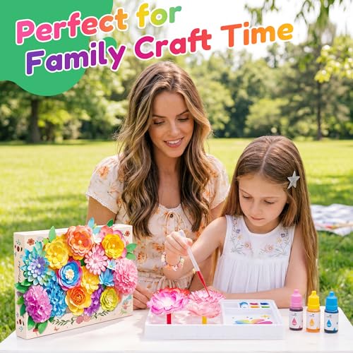 Kiditos Paper Flower Kit, Magic Color Changing Flower Craft Kit for Kids