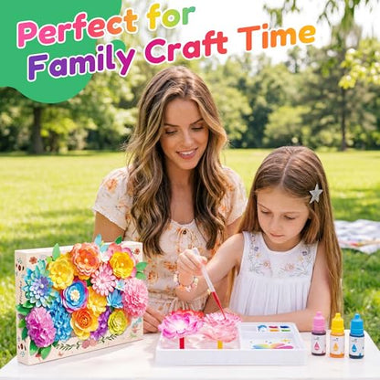 Kiditos Paper Flower Kit, Magic Color Changing Flower Craft Kit for Kids