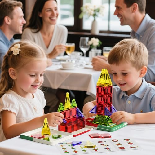 Magnetic Tiles Travel Storage Mini STEM Blocks Festive Box 26PCS 3+ - size: Travel