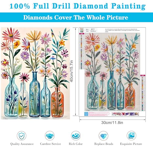 2 Pack Diamond Art Kits for Adults Flowers Diamond Painting Kit 12x16in - color: 2 Pack Flowers, size: 11.8 x 15.7 inches