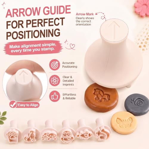 30 Pcs Animal Pattern Clay Modeling Stamp Set with 72-Character Letter Stamps and Storage Box, Animal Pattern Stamps for Polymer/Ceramic Clay, Pottery Craft, Cookie and Jewelry Making - style: Animal