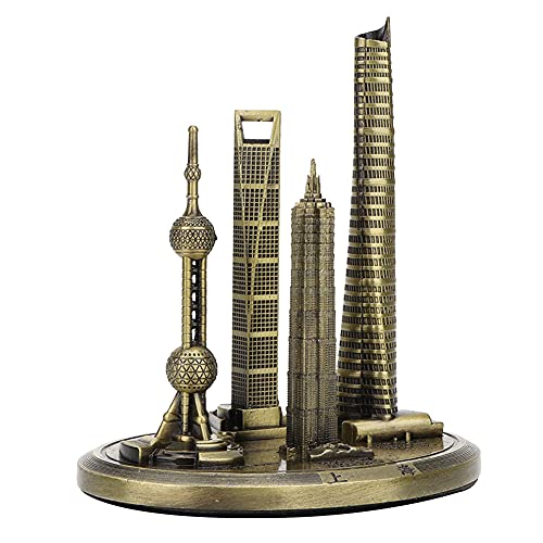 Architecture Shanghai Building Kit Oriental Pearl Tower Global Model Oriental Pearl Tower Global Financial Center Model Shanghai Building Collection(Bronze-Small)