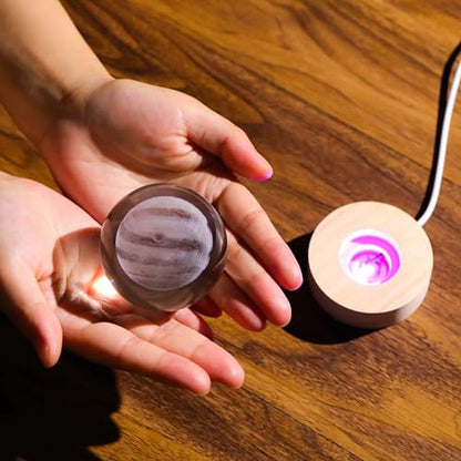 3D Jupiter Planet Gifts - Solar System Crystals Ball 60mm - Glass Animals Figurine - Birthday Gift for Best Friend or Lovers - Paperweight - style: Jupiter Planet