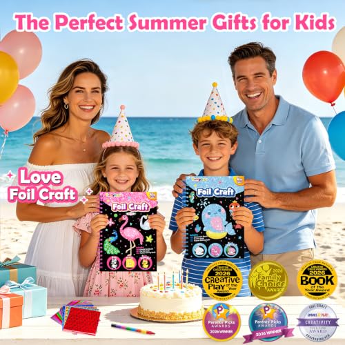 FUNNYB&G Foil Art Craft Kit for Kids, Sparkly Birthday Gift Toy for Girls - style: Birds