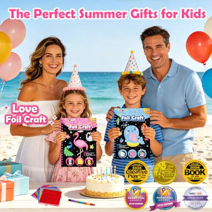 FUNNYB&G Foil Art Craft Kit for Kids, Sparkly Birthday Gift Toy for Girls - style: Birds