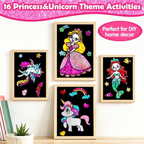 FUNNYB&G Foil Art Craft Kit for Kids, Sparkly Birthday Gift Toy for Girls - style: Princess