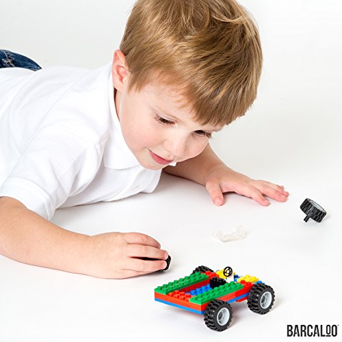 Barcaloo 400 Piece Wheels and Axles Sets, Building Bricks Car Parts and Pieces Kit - Car Building Set with Wheels, Axles & Windshields and Bonus Bricks - color: Wheels, Tires, & Axels - 400 Pieces