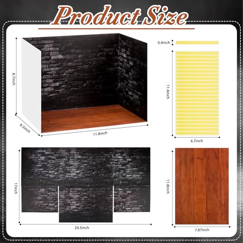 AmazingSpark 2 Set Mystery Diorama Box and Floor Sticker Decor, Action Figure Diorama Project Supplies Set, Cardboard Display Case Kit with Double Sided Tapes for Basement Vehicle Model DIY Crafts - style: Mystery