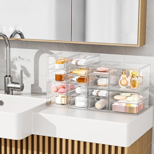 YFXCVSL 6-Pack Acrylic 31-Drawer Storage & Makeup Organizer for Desk - size: 31 Drawers