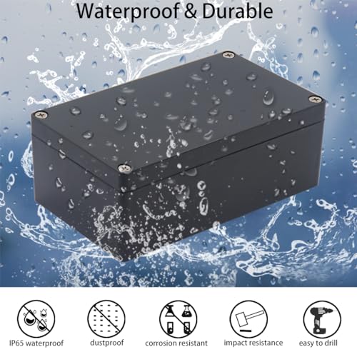 2 Packs Junction Box IP65 Waterproof ABS Plastic Electrical Project Case Power Junction Boxes, Project Box with 8 PCS M16 Cable Glands 3.94x2.68x1.97 inch(100x 68 x50 mm) - color: Black, size: 3.94"x2.68"x1.97"(2Pcs)