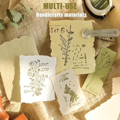 30 Pcs Handmade A5 Textured Scrapbook Paper and Mesh, Junk Journal Supplies