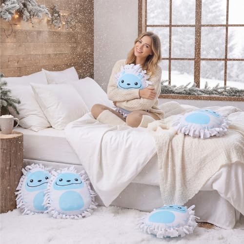 Weysat 6 Sets Christmas Snowman Tied Pillow Craft Kit No Sew Fleece Pillow - style: Snow